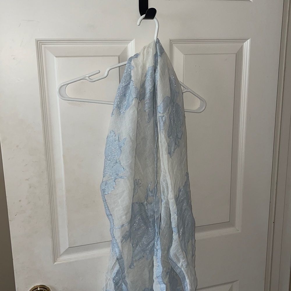 Loft white and blue scarf